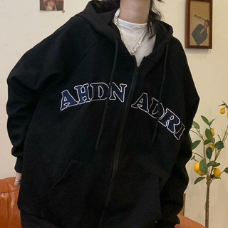 Áo Khoác Nỉ Bông AHDNADRI Form Rộng Unisex Nam Nữ, Áo Hoodie Zip Phong Cách Hàn Quốc Ảnh Thật