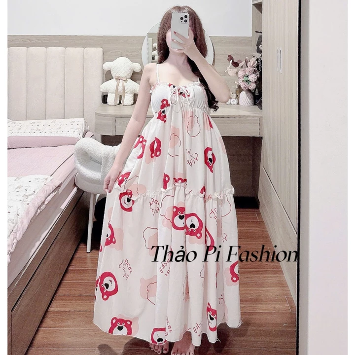 Đầm hai dây đầm maxi dáng dài rút dây nhiều màu đầm hằng ngày - MRD
