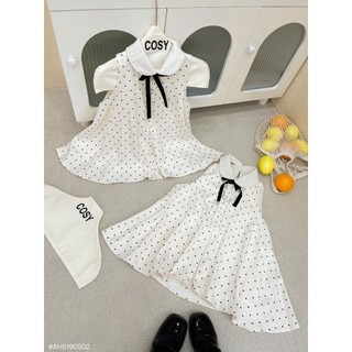 (Hàng loại 1)Áo sát nách chấm bi cổ sen đính nơ tiểu thư 2 lớp_Sep House