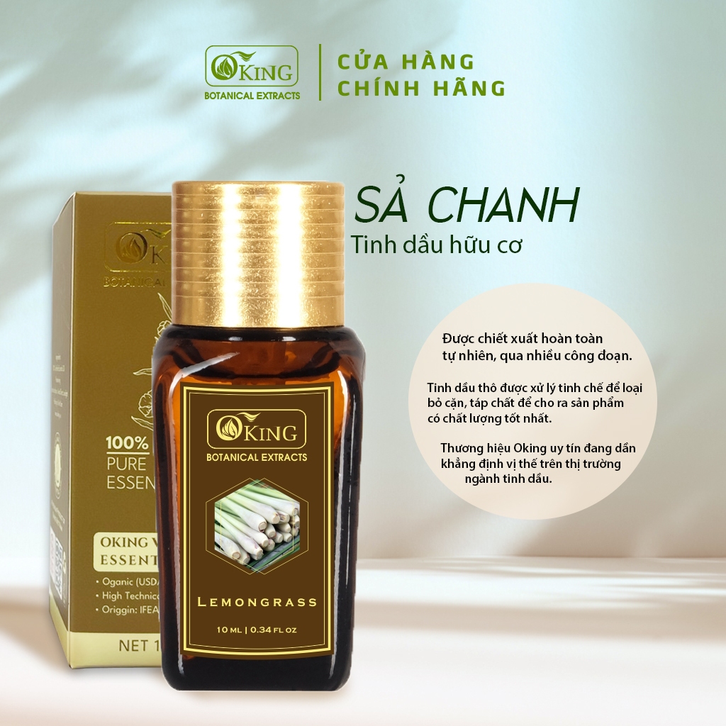 Tinh dầu Sả chanh đuổi muỗi côn trùng chai nhỏ 10ml | Oking Việt Nam