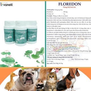 Thuốc thú y FLOREDON Florfenicol dạng bột trị hô hấp tiêu hoá nhiễm trùng ở tôm cá gia súc gia cầm