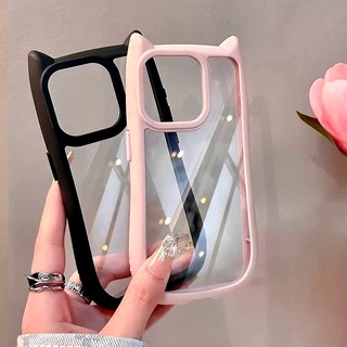 Ốp Lưng iPhone TPU Silicon Tai Mèo Chống Sốc, Trong Suốt, Bảo Vệ Camera - iP 7/8/X/XS/11/12/13/14/15/16/17/Plus/Pro/Max