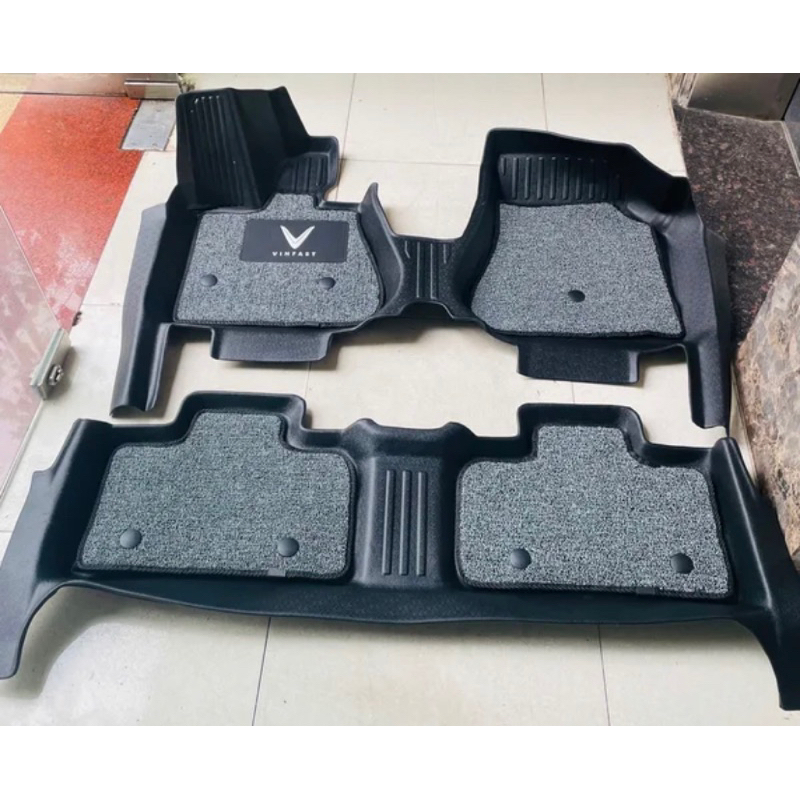 Thảm lót sàn nhựa TPE 5D xe Vinfast VF6 tràn viền có rối hàng cao cấp