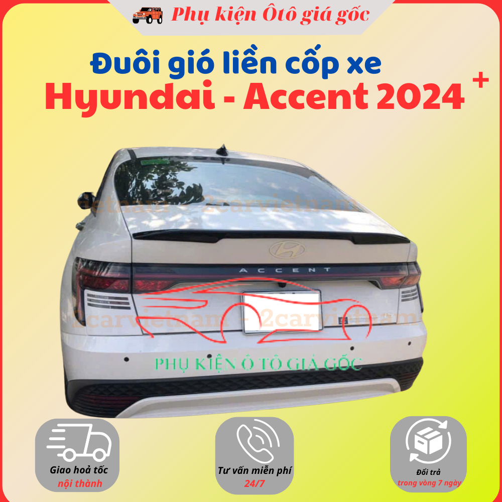 Đuôi gió liên cốp xe Accent đời 2024 2025 2026- Hàng Mộc Chưa Sơn - có tặng kèm keo dính 2 mặt