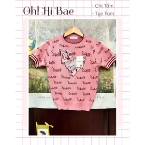 Áo len cổ tròn họa tiết thỏ (sẵn)