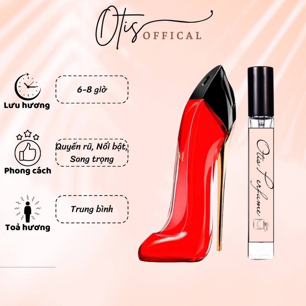 Nước Hoa Chiết 10ml Nữ Carolina Herrera Very Good Girl (Đỏ) Hương thơm Quyến rũ, Nổi bật, Sang trọng