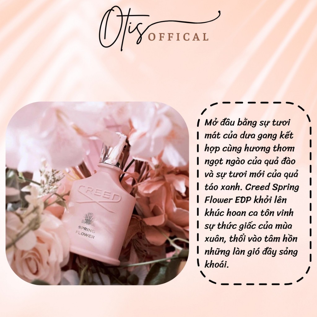 Nước Hoa Chiết 10ml Nữ Creed Spring Flower EDP 2023 (Hồng) Hương Thơm Nữ tính