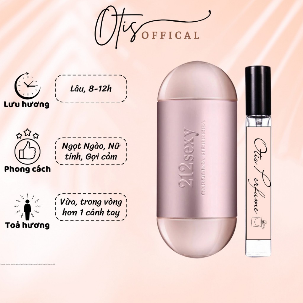 Nước Hoa Chiết 10ml Nữ Carolina Herrera 212 Sexy Woman Hương Thơm Ngọt Ngào, Gợi cảm, Quyến rũ