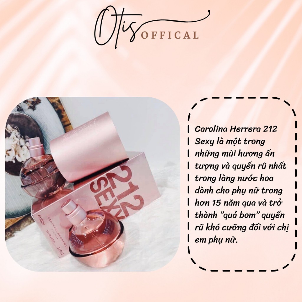 Nước Hoa Chiết 10ml Nữ Carolina Herrera 212 Sexy Woman Hương Thơm Ngọt Ngào, Gợi cảm, Quyến rũ