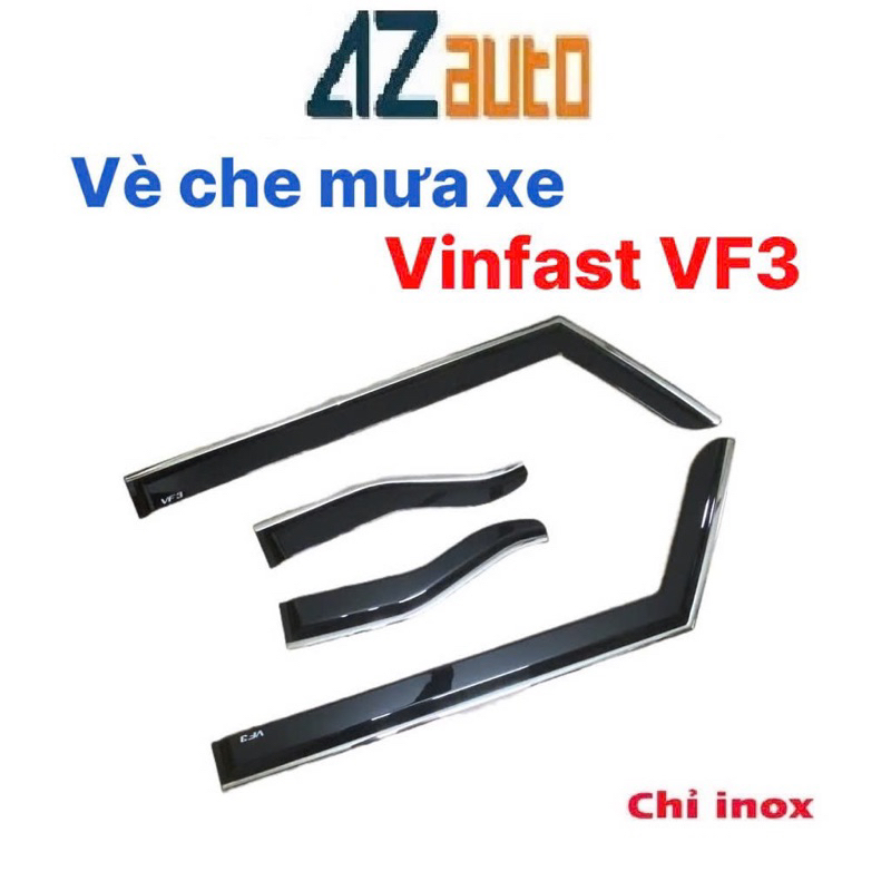 Vè che mưa xe Vinfast VF3 chỉ inox sáng bóng hàng cao cấp