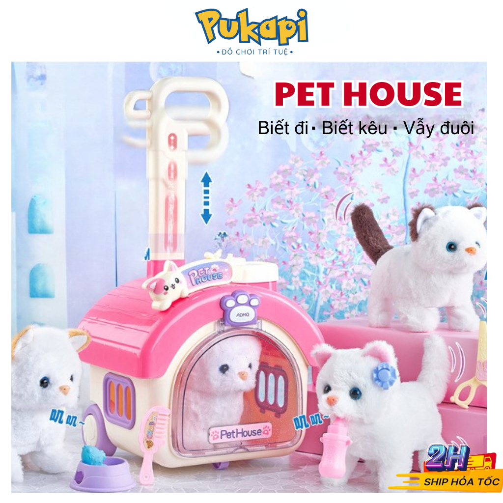 Đồ Chơi Chăm Sóc Thú Cưng Cún Bibi Gấu Panda Pet House Xe Đẩy Quà Tặng - Đồ Chơi Cho Bé PUKAPI