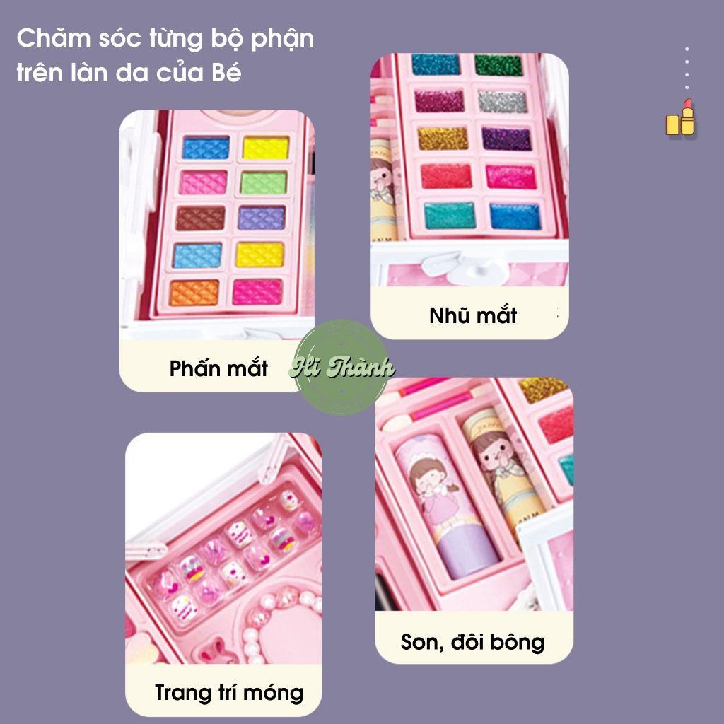 Cốp Đồ Chơi Trang Điểm Vali Trang Điểm Đồ Chơi Cho Bé Gái Túi Xách Trang Điểm Mô Phỏng Thật - Đồ Chơi PUPU HOUSE