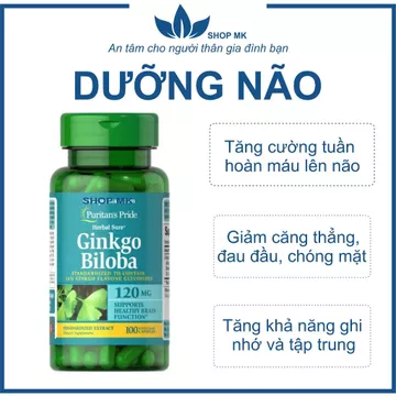 (BILL HÃNG)VIÊN UỐNG GIÚP TĂNG CƯỜNG TRÍ NHỚ GINKGO BILOBA 120 MG DATE 8/2028