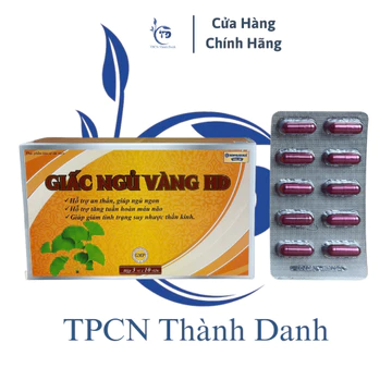 ( Cam ) Viên Uống GIẤC NGỦ VÀNG HD Hỗ Trợ Giấc Ngủ, Hỗ Trợ Tuần Hoàn Máu Não, Giúp Giấc Ngủ Ngon Hơn - Hộp 30 Viên