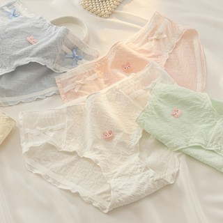 Combo 3 Quần lót nữ cotton viền ren đính nơ dễ thương icon thỏ xinh xắn King Shop L-2861