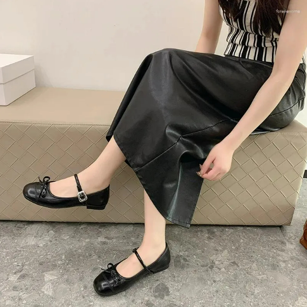 Giày Sục Búp Bê Nữ Lolita, Giày Đế Bằng Nữ Phối Nơ Chất Da Đế Bệt, Phong Cách Trẻ Trung Hot Trend || N02