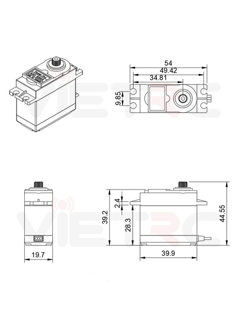 Động cơ servo MG996R bánh răng kim loại ( MG996 / MG 996R / 996 nhông ...