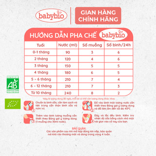 Sữa dê hữu cơ Babybio số 1, 2, 3