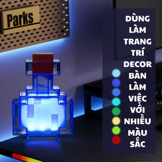 Đèn Ngủ Để Bàn Minecraft Hình Đèn Pin/ Axolotl/ Quặng Creeper Nhiều Chế Độ LED Đổi Màu, Trang Trí Decor Phòng Làm Việc