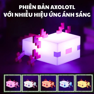 Đèn Ngủ Để Bàn Minecraft Hình Đèn Pin/ Axolotl/ Quặng Creeper Nhiều Chế Độ LED Đổi Màu, Trang Trí Decor Phòng Làm Việc