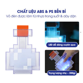 Đèn Ngủ Để Bàn Minecraft Hình Đèn Pin/ Axolotl/ Quặng Creeper Nhiều Chế Độ LED Đổi Màu, Trang Trí Decor Phòng Làm Việc