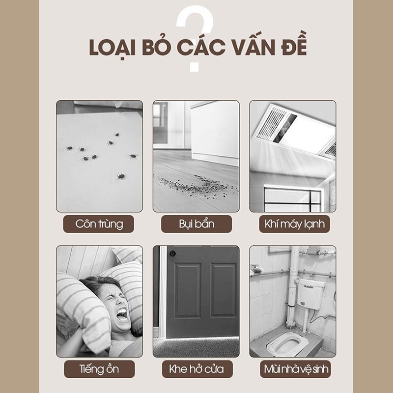 Ron Chặn Khe Cửa Dán Một Bên Phiên Bản Nâng Cấp 3 Lớp Giúp Ngăn Bụi Gió Và Cách Âm, Tích Hợp Sẵn Keo Dán Dễ Dàng Lắp Đặt