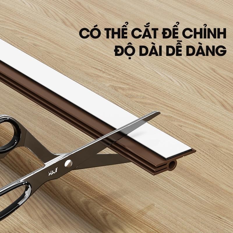 Ron Chặn Khe Cửa Dán Một Bên Phiên Bản Nâng Cấp 3 Lớp Giúp Ngăn Bụi Gió Và Cách Âm, Tích Hợp Sẵn Keo Dán Dễ Dàng Lắp Đặt