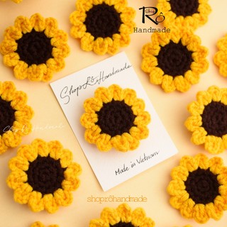 Ghim cài áo hoa hướng dương xinh xắn 3cm, 4cm |Pin, trâm cài balo, cặp, huy hiệu |Shop Rô Handmade