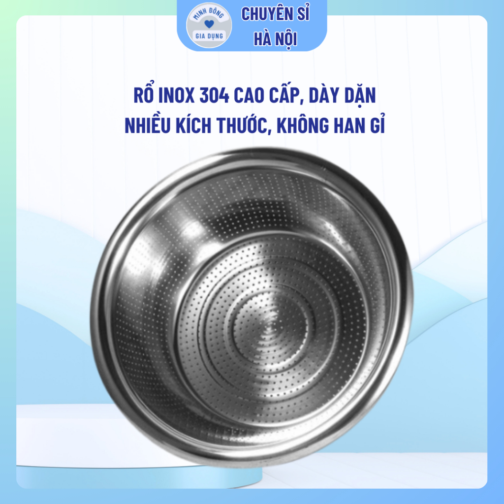 Rổ inox 304 cao cấp an toàn tuyệt đối cho sức khỏe, rá vo gạo | Shopee ...