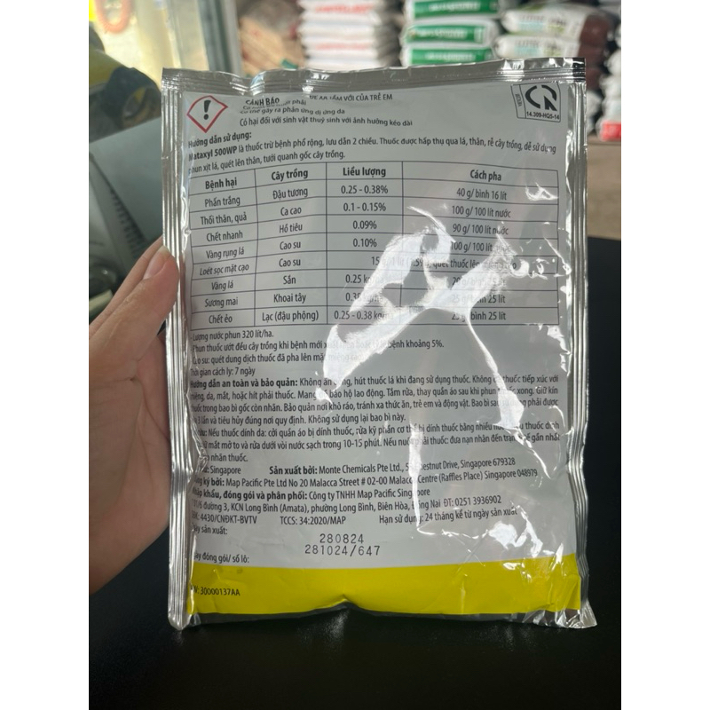 Mataxyl mappacific -sử dụng cho cây trồng (gói 100g)