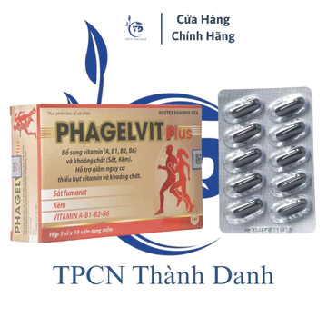 Viên Uống PHAGELVIT PLUS Tăng Cường Vitamin Tổng Hợp, Bồi Bổ Cơ Thể, Tăng Cường Sức Đề Kháng - Hộp 30 Viên