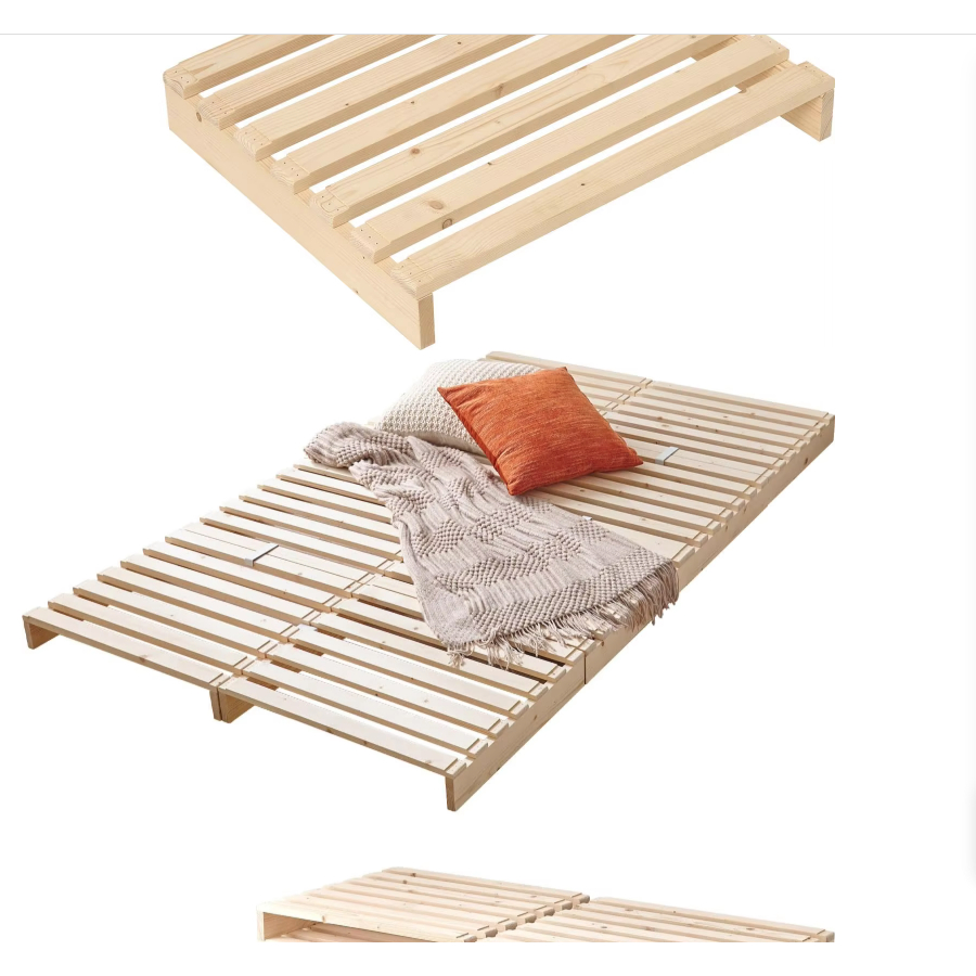 Giường Ngủ Pallet Gỗ Tự Nhiên Cao Cấp Nan Dày, Giường Pallet Gấp Gọn Hở Chân, Gỗ Mới Cao 10cm Từ 2-4 Mảnh - HOMDECOR