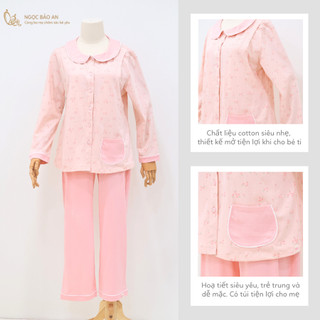 M&B (S-XXL) Bộ quần áo Pijama cotton dành cho mom sau sinh, mặc nhà tiện lợi mềm mát thoải mái