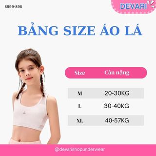 Áo lá bé gái hai dây mảnh chất su lụa mềm mại thoáng mát kiểu dáng basic dễ thương DEVARI B898