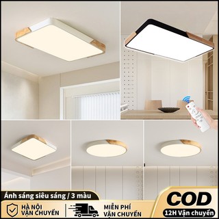 【COD】Đèn trần phòng khách Gorgeous đèn ốp trần 3 màu 65cm/90cm phòng ngủ đèn thả trần Vuông