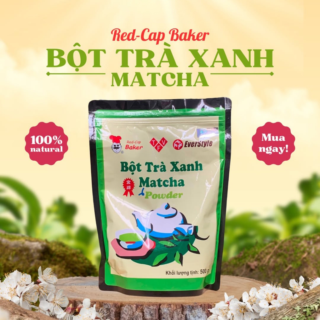 Bột trà xanh Everstyle, Bột matcha Đài Loan mũ đỏ (500g) | Shopee Việt Nam