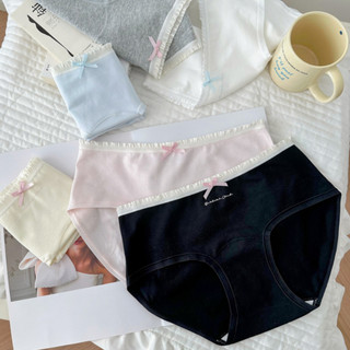 Combo 3 Quần Lót Nữ Cotton Viền Ren Đính Nơ Xinh, Quần Chip Mềm Đáy 2 Lớp Thoáng King Shop L-4119