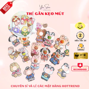 Thẻ gắn kẹo mút set 12 cái xinh xắn, mẫu hoạt hình siêu dễ thương