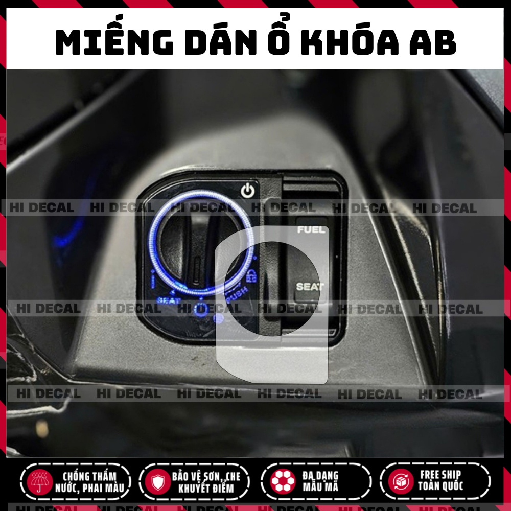 Tem dán ổ khoá AB Carbon bảo vệ chống xước, tem dán trang trí xe AB AriBlade chống nước chống phai màu