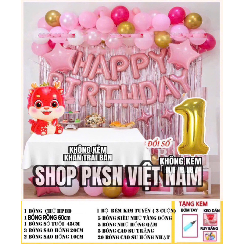 Combo  Bóng Rắn kute,  Rồng cho bé Trai và Gái  ( Tặng Bơm, Keo, dây kết bóng)