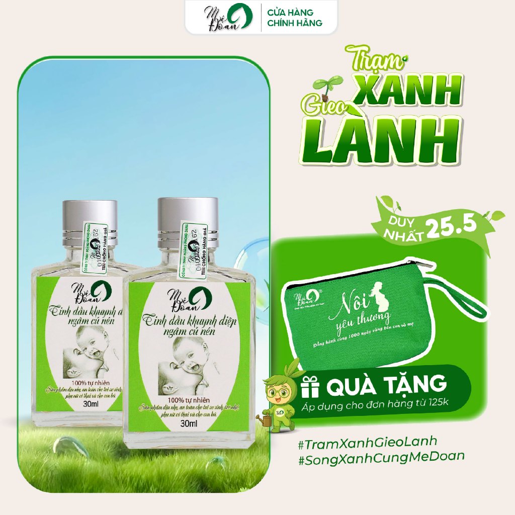 Ảnh Tinh dầu khuynh diệp củ nén Mệ Đoan, kháng khuẩn, giữ ấm, xông phòng, thanh lọc không khí 1