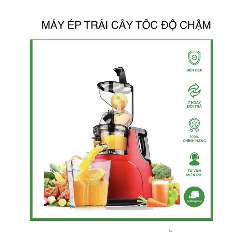 Giảm 70% Máy ép chậm trái cây Hoa Quả Xuất xứ Thái Lan Công Suất mạnh 260W, Gấp đôi máy ép thường, không lẫn bã