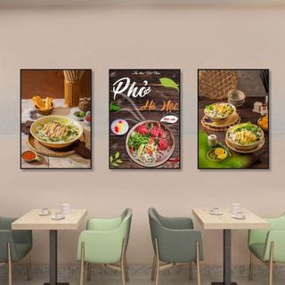 Tranh Canvas Treo Tường Quán Phở BH55 - Tranh Decor, Trang Trí Nhà Hàng, Quán ăn Cao Cấp, Sắc Nét