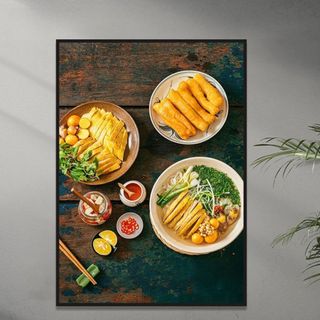 Tranh Canvas Treo Tường Quán Phở BH55 - Tranh Decor, Trang Trí Nhà Hàng, Quán ăn Cao Cấp, Sắc Nét