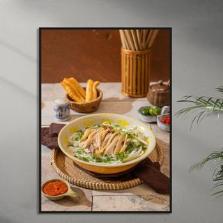 Tranh Canvas Treo Tường Quán Phở BH55 - Tranh Decor, Trang Trí Nhà Hàng, Quán ăn Cao Cấp, Sắc Nét