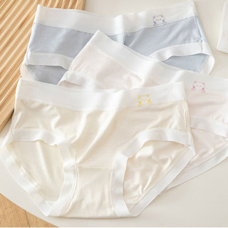 Combo 3 Quần Lót Cotton Nữ Thấm Hút Mồ Hôi Viền Hình Gấu Xinh, Quần Chip Khử Mùi King Shop LY-03