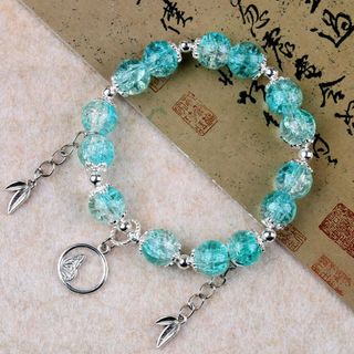 Vòng Tay Đá Xanh Dương Charm Đuôi Cá Tiên Cá Pha Lê Xinh Xắn Thanh Nhã Đơn Giản Cá Tính