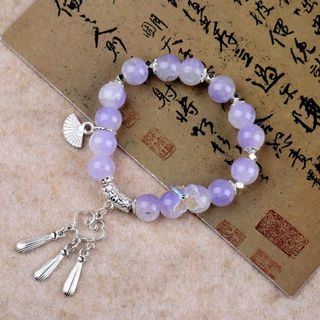 Vòng Tay Đá Xanh Dương Charm Đuôi Cá Tiên Cá Pha Lê Xinh Xắn Thanh Nhã Đơn Giản Cá Tính