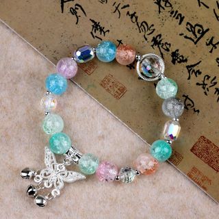 Vòng Tay Đá Xanh Dương Charm Đuôi Cá Tiên Cá Pha Lê Xinh Xắn Thanh Nhã Đơn Giản Cá Tính