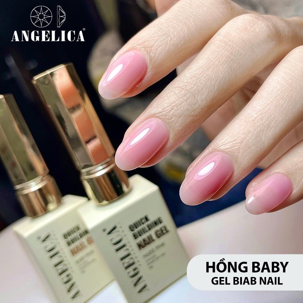 Gel Biab Màu Hồng Baby ANGELICA Chính Hãng Chai 20g - Gel Biad Cao Cấp Nail ANG-QBBP